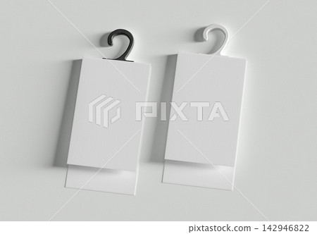 Modern Dual Folded Short Flap Tag Mockup. High Resolution 3D Render. Modern Dual Folded Short Flap Tag Mockup. High Resolution 3D Render. 142946822