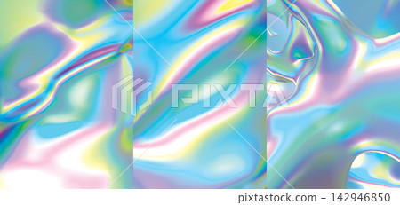Abstract Iridescent Holographic Liquid Backgrounds Set 142946850