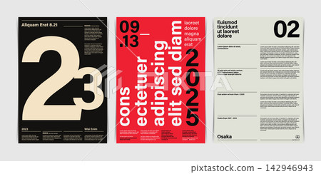 Swiss Typographic Grid Poster Series. Vector Illustration Swiss Typographic Grid Poster Series. Vector Illustration 142946943
