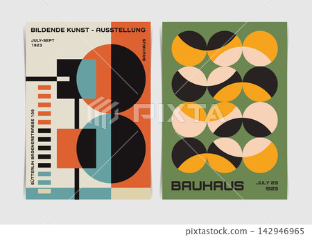 Bauhaus Geometric Poster Collection. Vector Illustration Bauhaus Geometric Poster Collection. Vector Illustration 142946965