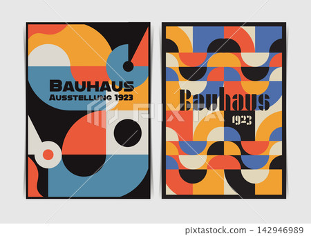 Colorful Bauhaus Poster Duo. Vector Illustration Colorful Bauhaus Poster Duo. Vector Illustration 142946989