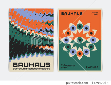 Set of Experimental Abstract Bauhaus Poster Template. Vector Illustration. Set of Experimental Abstract Bauhaus Poster Template. Vector Illustration. 142947018