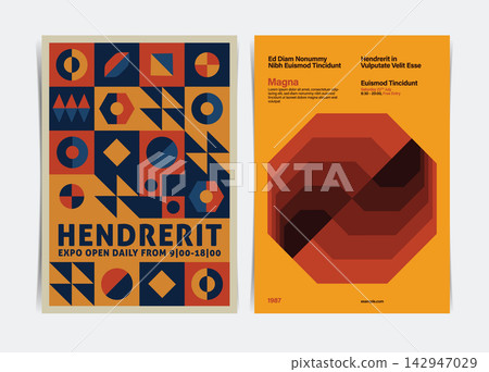Swiss Style Modernist Poster Template. Vector Illustration. Swiss Style Modernist Poster Template. Vector Illustration. 142947029