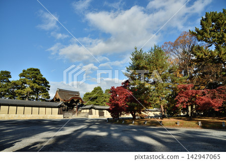 秋日的京都御所:賢春門與楓樹(京都市上京區) 秋日的京都御所:賢春門與楓樹(京都市上京區) 142947065