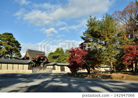 秋日的京都御所:賢春門與楓樹(京都市上京區) 秋日的京都御所:賢春門與楓樹(京都市上京區) 142947066
