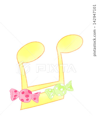 Musical notes with candy 142947101