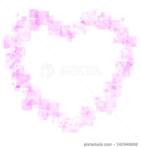 Textured vector illustration - heart-shaped frame composed of square cube dots 142948698