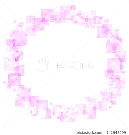A circular frame composed of textured vector illustrations and square cube dots. A circular frame composed of textured vector illustrations and square cube dots. 142948699