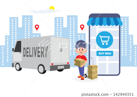Connecting Locations Through Delivery Service Connecting Locations Through Delivery Service 142949351