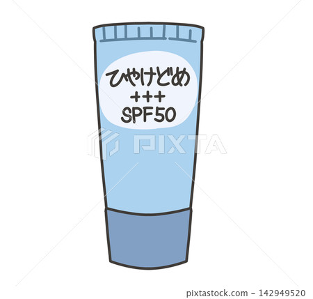 SPF50 light blue sunscreen 142949520