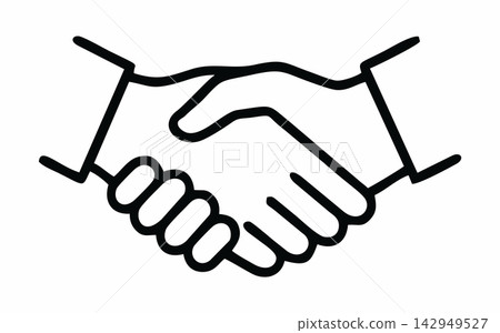 Hand-Drawn Business Handshake and Partnership Icon Hand-Drawn Business Handshake and Partnership Icon 142949527