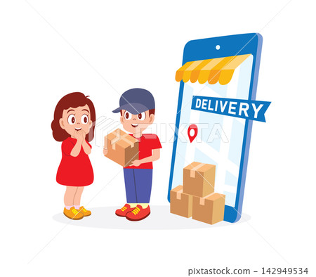 Professional Package Delivery Solutions. cartoon illustrations Professional Package Delivery Solutions. cartoon illustrations 142949534