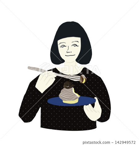 Woman eating cake Woman eating cake 142949572