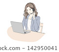 女性參與線上會議：遠距辦公/居家辦公的商業形象 142950041