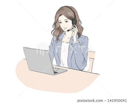 Women working in online meetings: A business image of remote work/working from home Women working in online meetings: A business image of remote work/working from home 142950041