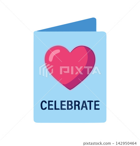 Vector illustration featuring a sweet heart and 'celebrate' text, perfect for party invites, branding, or joyful announcements. Vector illustration featuring a sweet heart and 'celebrate' text, perfect for party invites, branding, or joyful announcements. 142950464