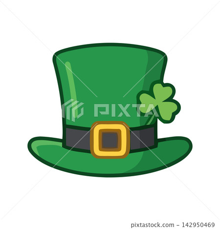 Stylized green top hat vector illustration for party, magic, or costume themed designs. Stylized green top hat vector illustration for party, magic, or costume themed designs. 142950469