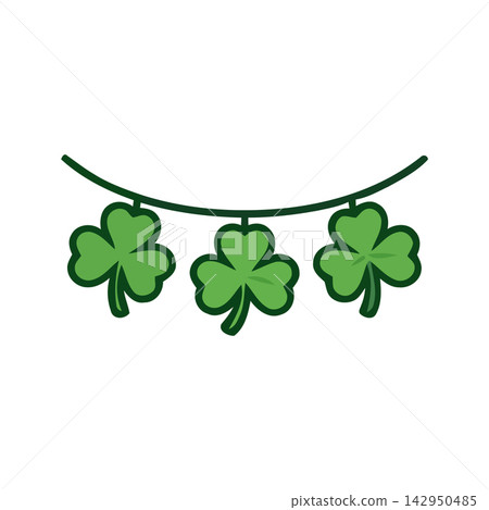 Cute and charming cartoon clover illustration, perfect for spring seasonal designs or decorative accents. Cute and charming cartoon clover illustration, perfect for spring seasonal designs or decorative accents. 142950485