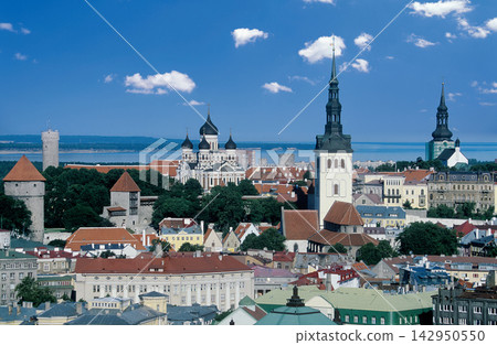 Panoramic View of Tallinn Old Town, Estonia 142950550