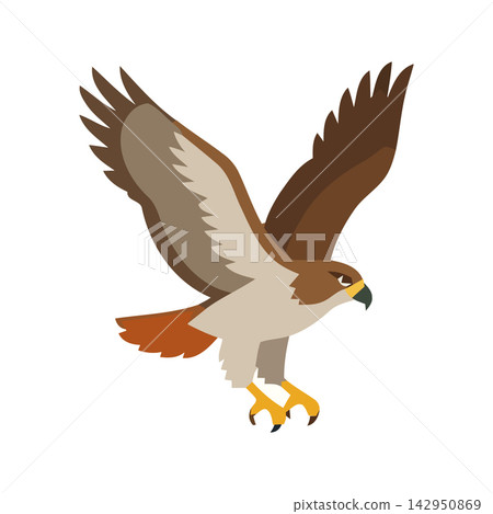Clean line art graphic of a soaring wild predator. Ideal for logos, emblems, badges, or nature-themed designs. Clean line art graphic of a soaring wild predator. Ideal for logos, emblems, badges, or nature-themed designs. 142950869