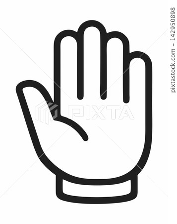 Open Hand Palm Up Line Art Illustration Open Hand Palm Up Line Art Illustration 142950898
