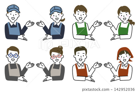 Introducing men and women in aprons Introducing men and women in aprons 142952036