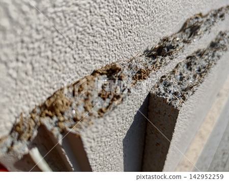 Ceramic siding cross-section, industrial waste Ceramic siding cross-section, industrial waste 142952259