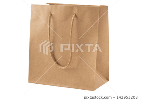 Plain kraft paper shopping bags with transparent background Plain kraft paper shopping bags with transparent background 142953208