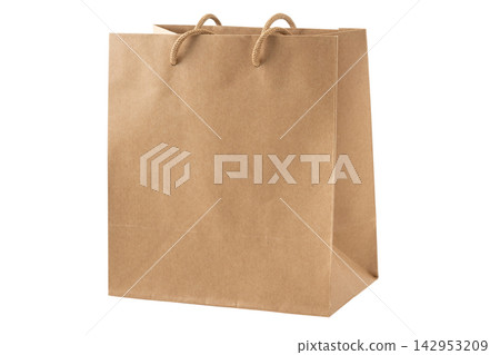 Plain kraft paper shopping bags with transparent background Plain kraft paper shopping bags with transparent background 142953209