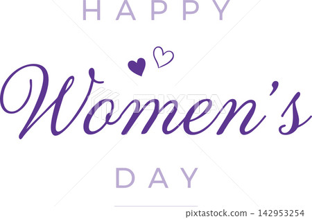 Floral ornament with heart accents celebrates womens day in purple tones vector design Floral ornament with heart accents celebrates womens day in purple tones vector design 142953254