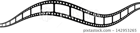 Wavy filmstrip with rectangular frames 142953265