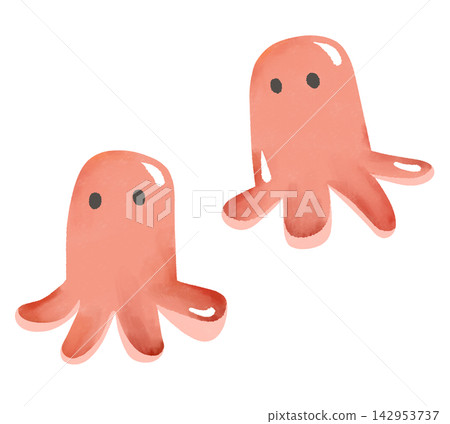 一幅逼真的章魚形香腸插圖。 一幅逼真的章魚形香腸插圖。 142953737