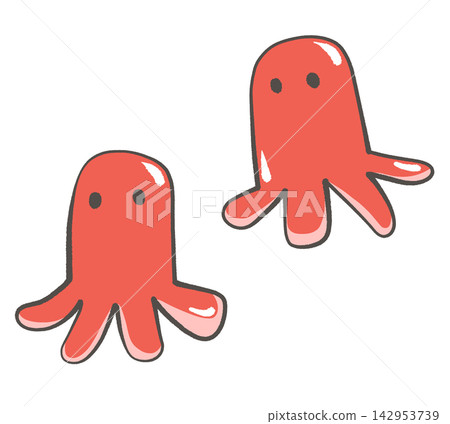 Illustration of red octopus wiener Illustration of red octopus wiener 142953739