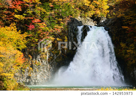 One of Japan's Top 100 Waterfalls: Hotai Falls, a magnificent autumn waterfall, Akita Prefecture One of Japan's Top 100 Waterfalls: Hotai Falls, a magnificent autumn waterfall, Akita Prefecture 142953973