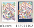 Kimjang Korean Kimchi Making Culture with Diverse People Notebook Template Set Vector Illustration 142954102