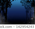 Landscape: An eerie forest at night 142954243