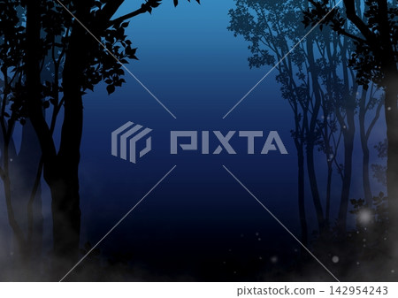 Landscape: An eerie forest at night Landscape: An eerie forest at night 142954243
