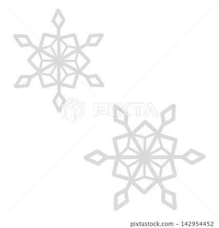 Two illustrations of gray snowflakes Two illustrations of gray snowflakes 142954452