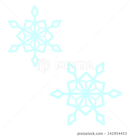 兩幅淺藍色雪花的插圖 兩幅淺藍色雪花的插圖 142954453
