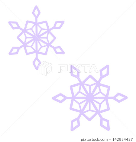 Two illustrations of light purple snowflakes Two illustrations of light purple snowflakes 142954457