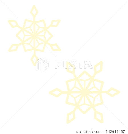 兩幅淡黃色雪花的插圖 兩幅淡黃色雪花的插圖 142954467