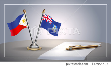 Small national flag of Philippines and Falkland Islands flag Relation, Template Vector Illustration Small national flag of Philippines and Falkland Islands flag Relation, Template Vector Illustration 142954493