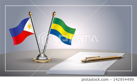 Small national flag of Philippines and Gabon flag Relation, Template Vector Illustration Small national flag of Philippines and Gabon flag Relation, Template Vector Illustration 142954499