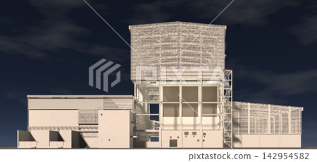 3D illustration of industrial project 3D illustration of industrial project 142954582