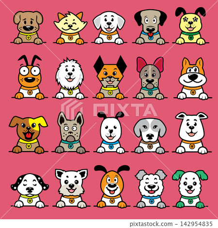 adorable dogs collection. vector illustration 142954835