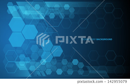 Abstract blue hexagon geometric technology futuristic style pattern design modern creative background vector Abstract blue hexagon geometric technology futuristic style pattern design modern creative background vector 142955079