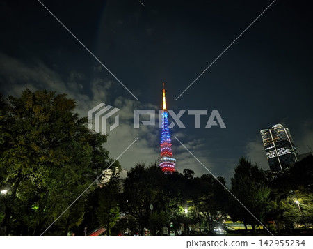 Tokyo Tower shining in the night sky Tokyo Tower shining in the night sky 142955234