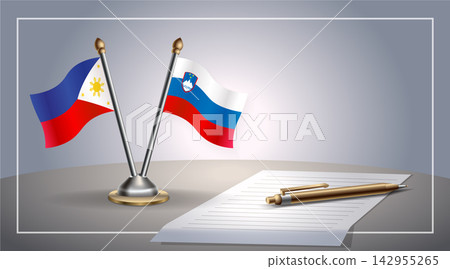 Small national flag of Philippines and Slovenia flag Relation, Template Vector Illustration Small national flag of Philippines and Slovenia flag Relation, Template Vector Illustration 142955265