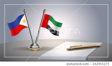 Small national flag of Philippines and United Arab Emirates flag Relation, Template Vector Illustration Small national flag of Philippines and United Arab Emirates flag Relation, Template Vector Illustration 142955273