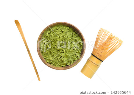 Matcha. Matcha powder is arranged in a wooden bowl alongside a bamboo whisk. PNG Matcha. Matcha powder is arranged in a wooden bowl alongside a bamboo whisk. PNG 142955644